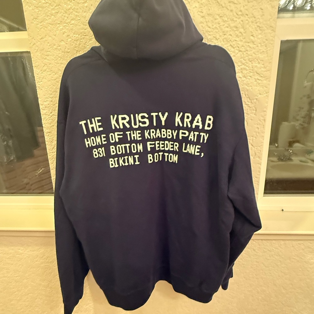 Uniqlo UT Hoodie SpongeBob Krabby Pattie Cactus Plant Flee Market Hoodie Navy XL - Picture 12 of 15